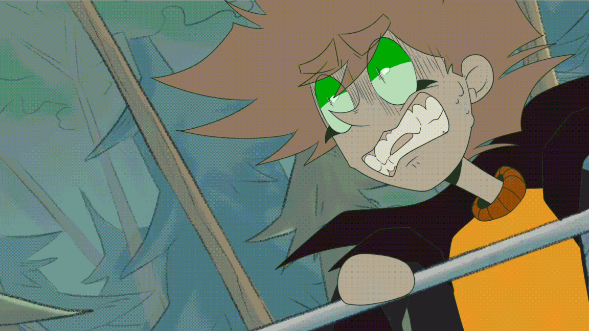 Lip sync with one additional drawing and a shaded background(colors are off).