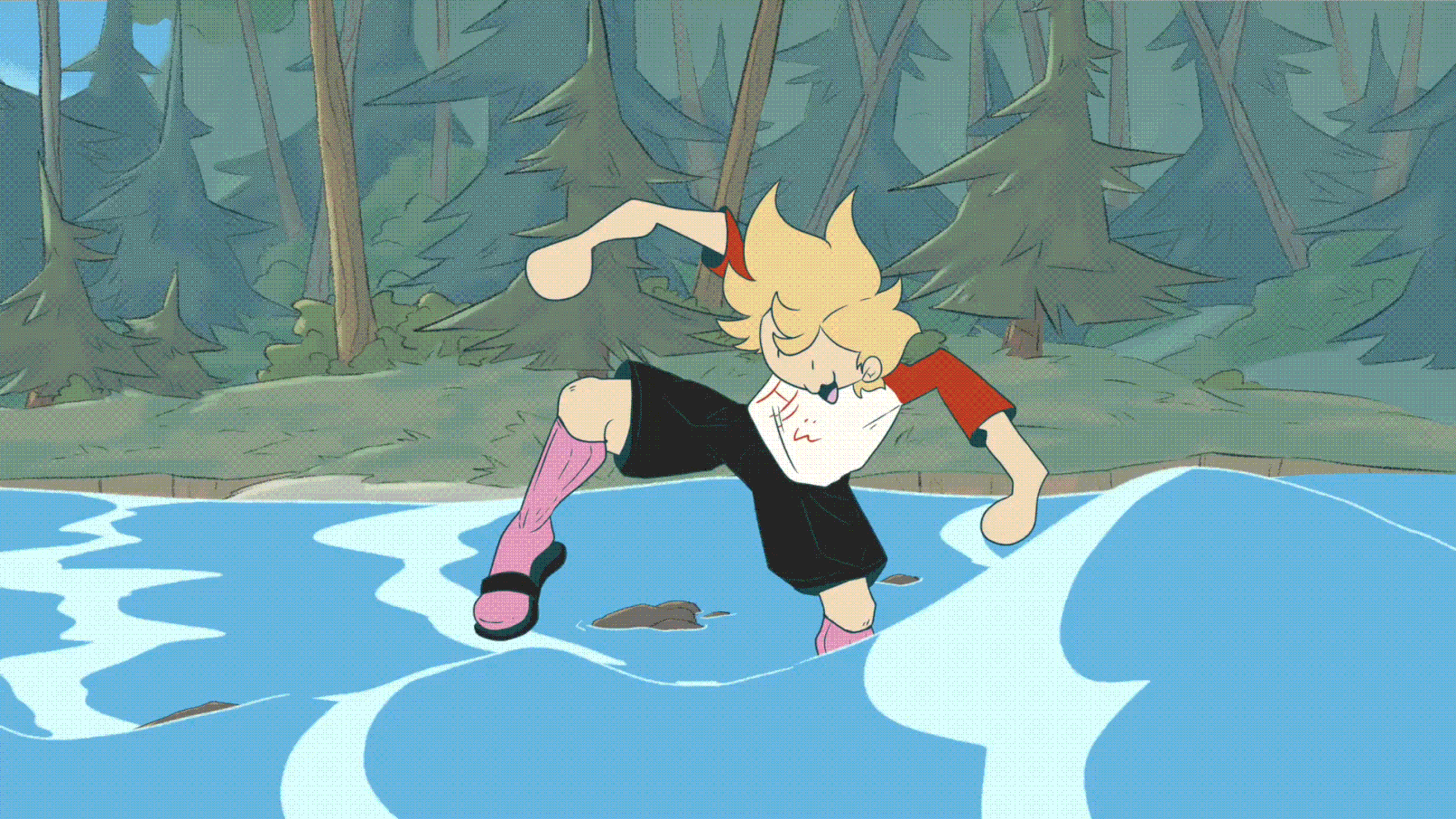 Colored incredibly limited animation with shaded background(shaded background would increase background cost by a flat amount).